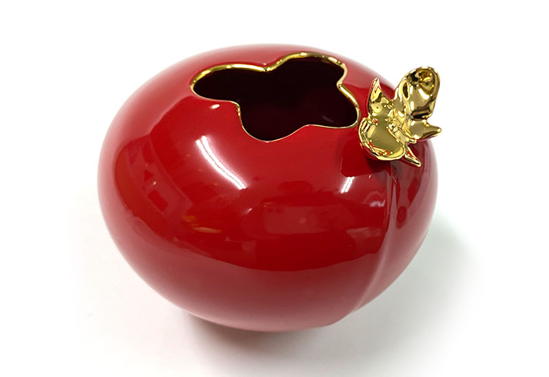 傑作陶 G50繪金紅苞瓶(金水)